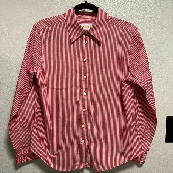 Talbots Red Pinstriped Button Down Long Sleeve 6p - Picture 1 of 5
